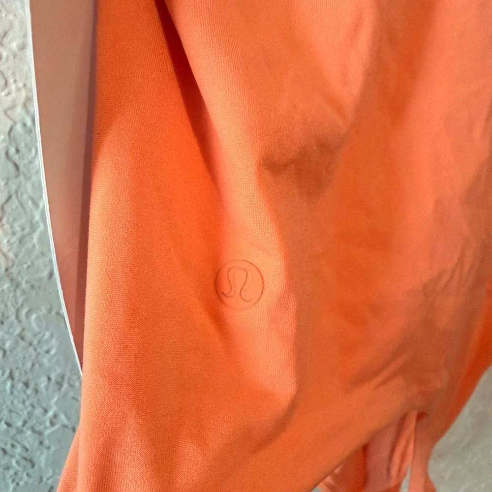 Lululemon Wundermost Square-Neck Bodysuit M Orange Peach NWT